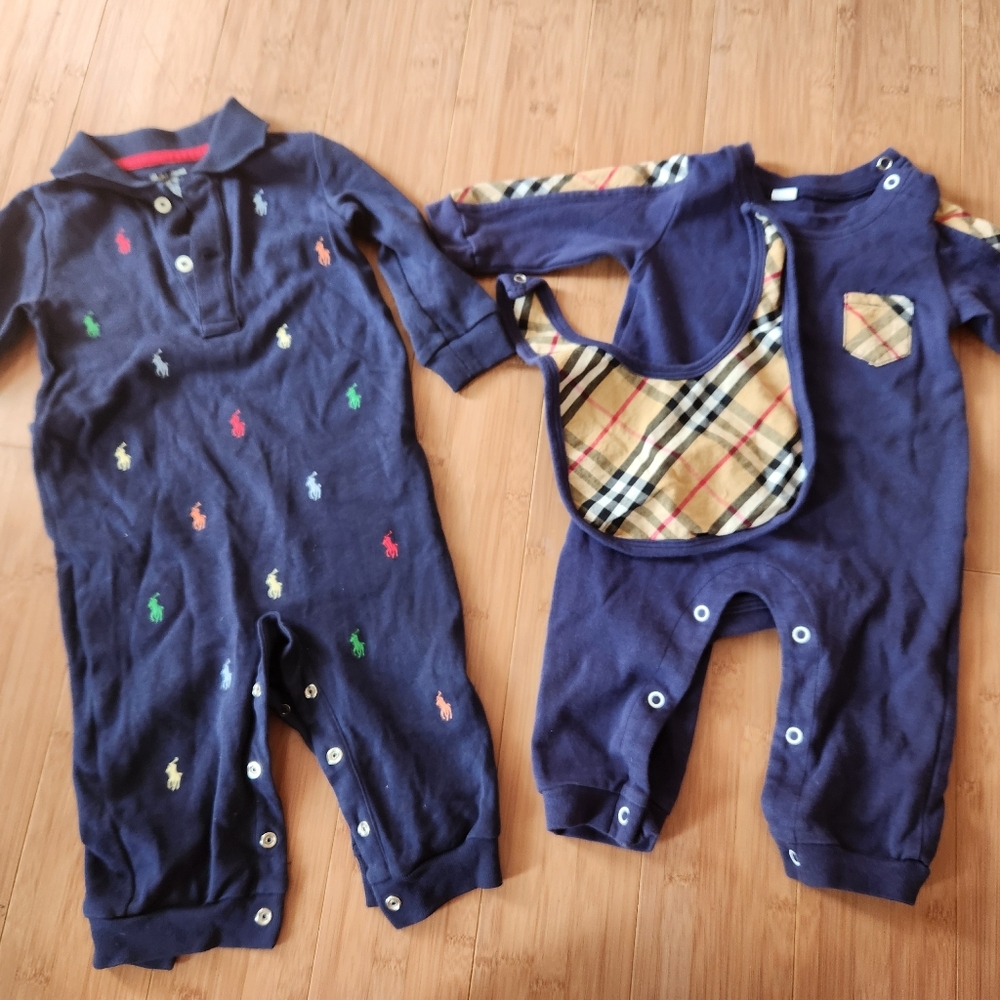Ralph Lauren Navy and Red Baby Outfit